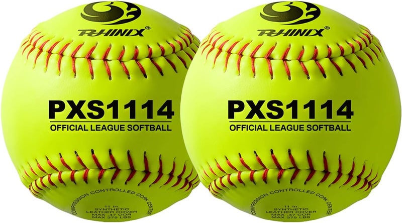 PHINIX Fast-Pitch Softballs Cork Core for Practice, Competitions 11" & 12" Options (COR .47 / Comp.375) - Image 1